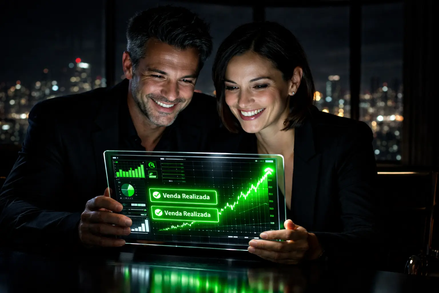 Clientes fechando negócio online